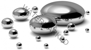 Droppar av flytande kvicksilver